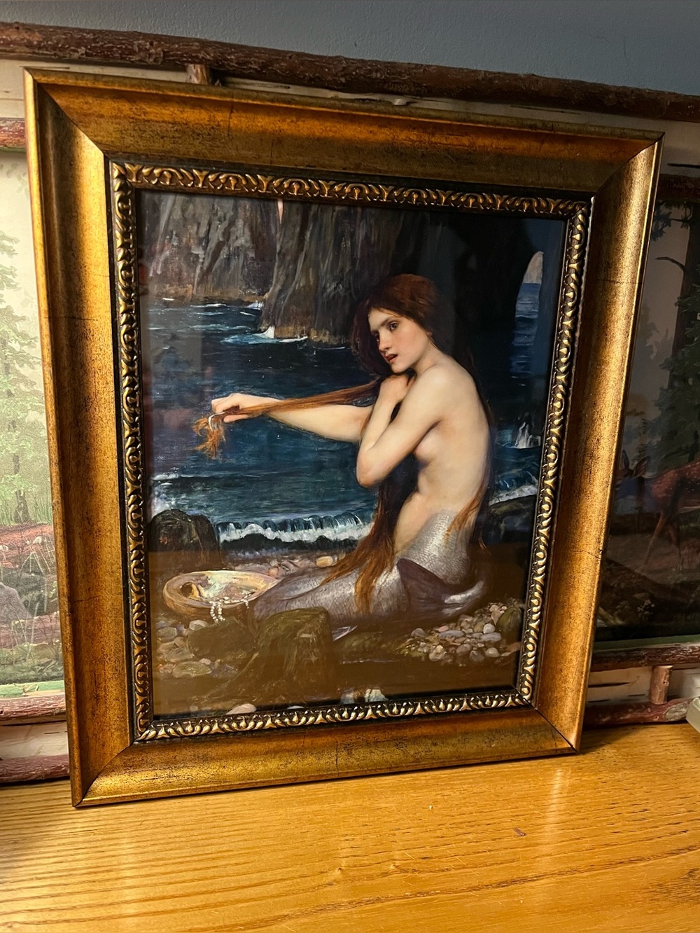 Copper Framed Mermaid Wall Art - Home Art